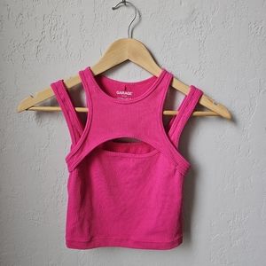 GARAGE Sterling Cut Out Tank Top hot pink